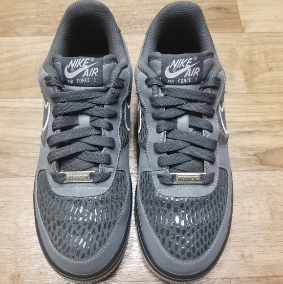 Men's NIKE Air Force 1 Grey Croc - Picture 4 of 8